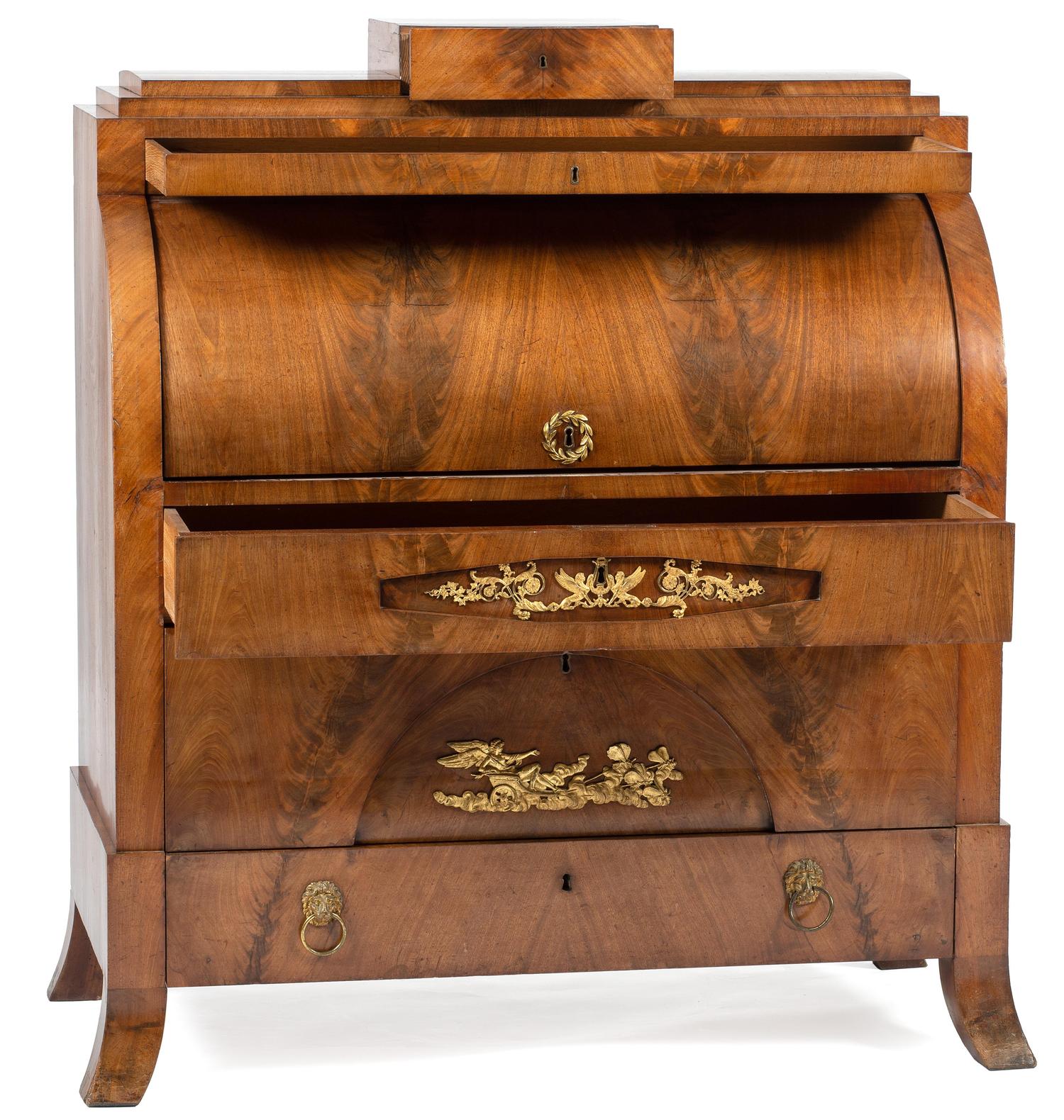 An Empire Style Mahogany Bureau à Cylindre