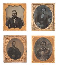 [EARLY PHOTOGRAPHY]. 57 sixth and ninth plate ambrotypes and tintypes of men and women.