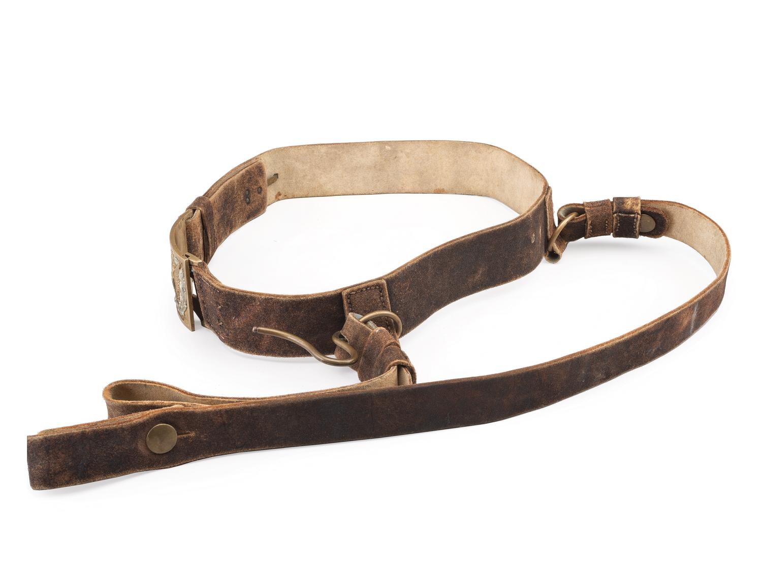 [CIVIL WAR]. US Model 1851 enlisted cavalryman’s sword belt equipped with a Model 1851 enlisted sword belt plate.
