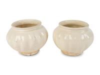 Two Chinese Qingbai Lobed Porcelain Jars — NORTHERN SONG DYNASTY