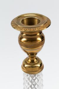 A Pair of Charles X Style Gilt Bronze and Cut Glass Candlesticks