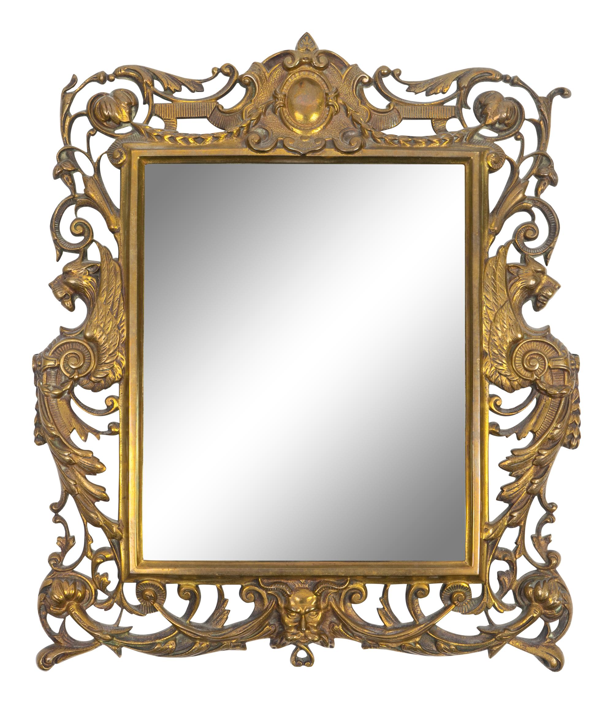 A Continental Baroque Style Bronze Mirror — EARLY 20TH CENTURY