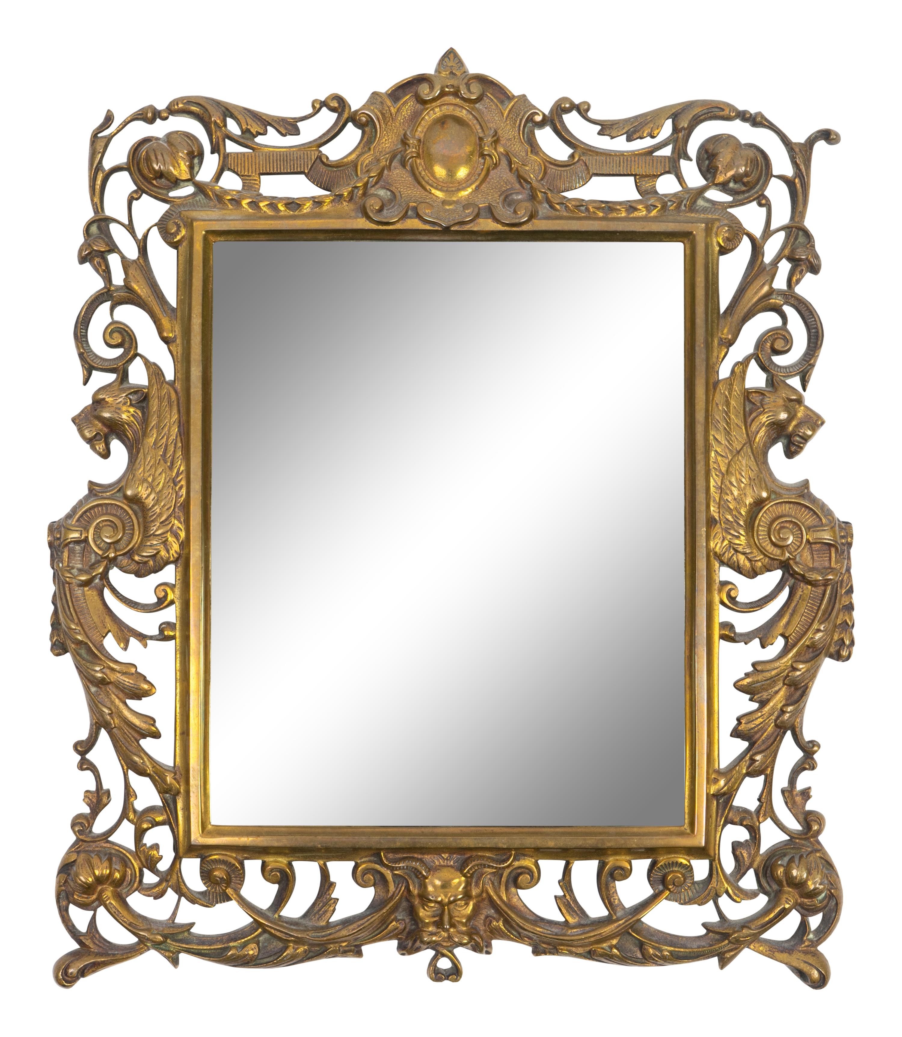A Continental Baroque Style Bronze Mirror — EARLY 20TH CENTURY