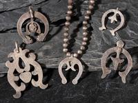 Navajo Sand Cast Silver and Turquoise Najas