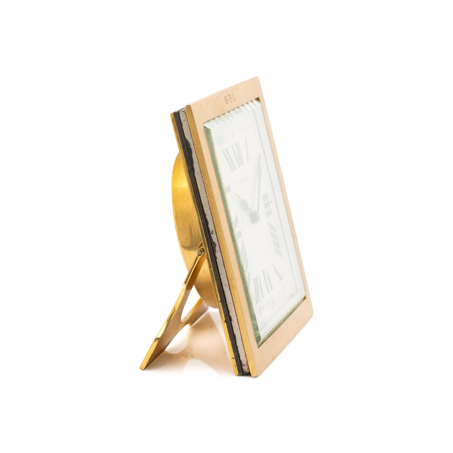TIFFANY & CO., FRANCE, BRASS DESK CLOCK
