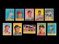 A Group of 10 1958 Topps Hall of Fame Baseball Cards,
