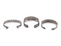 Navajo or Zuni Silver and Petit Point Turquoise Cuff Bracelets