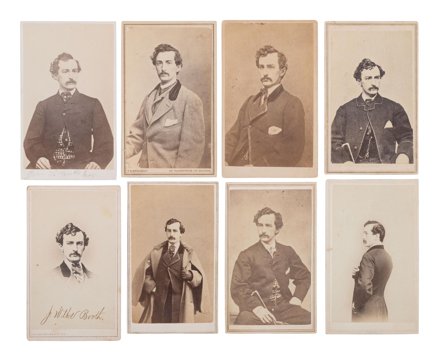 [LINCOLN ASSASSINATION]. A photographic study of John Wilkes Booth in 16 CDVs.