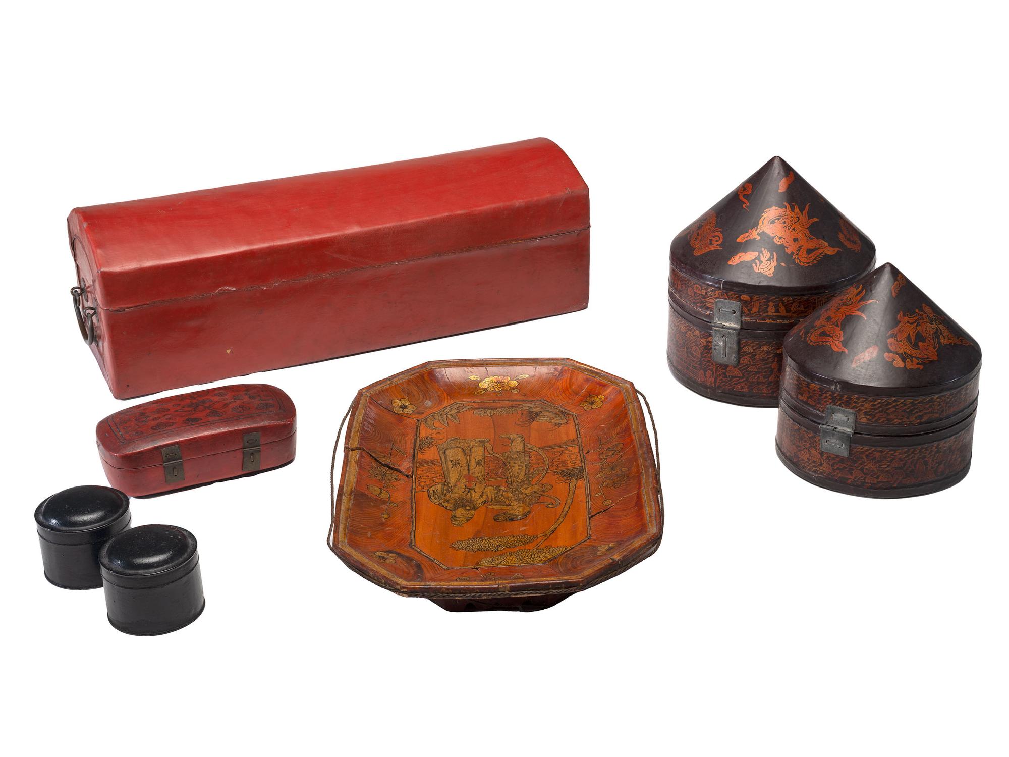 Seven Chinese Lacquered Articles