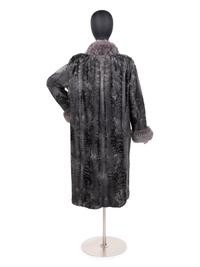 Givenchy Broadtail Coat with Fox Fur Trim, 1980-90s