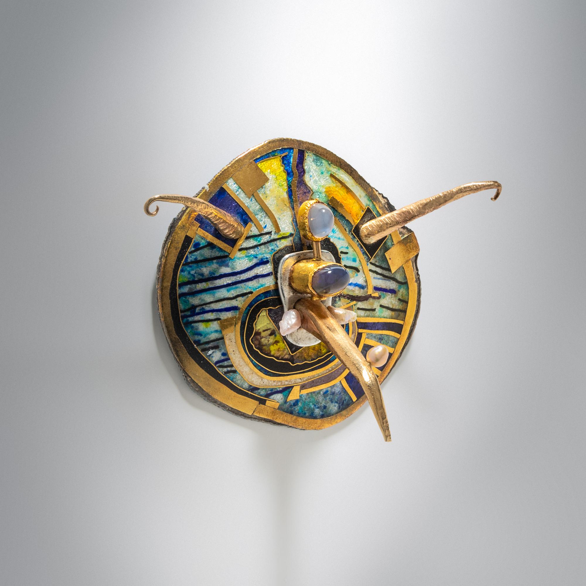 WILLIAM HARPER, GROTESQUE SELF-PORTRAIT OF THE ARTIST AS AN 'ENFANT TERRIBLE' BROOCH 1990