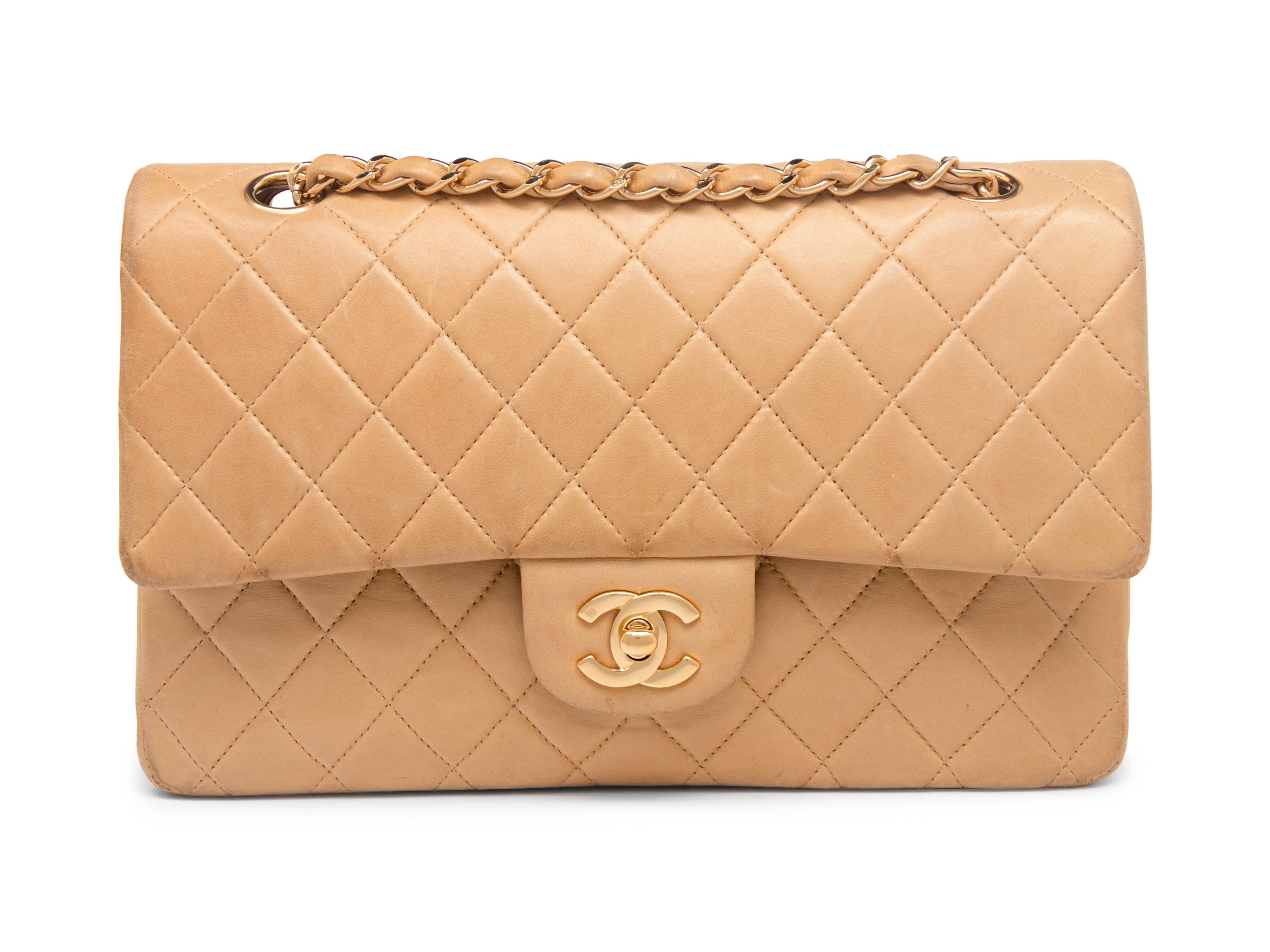 Chanel Medium Classic Double-Flap Bag in Tan Lambskin