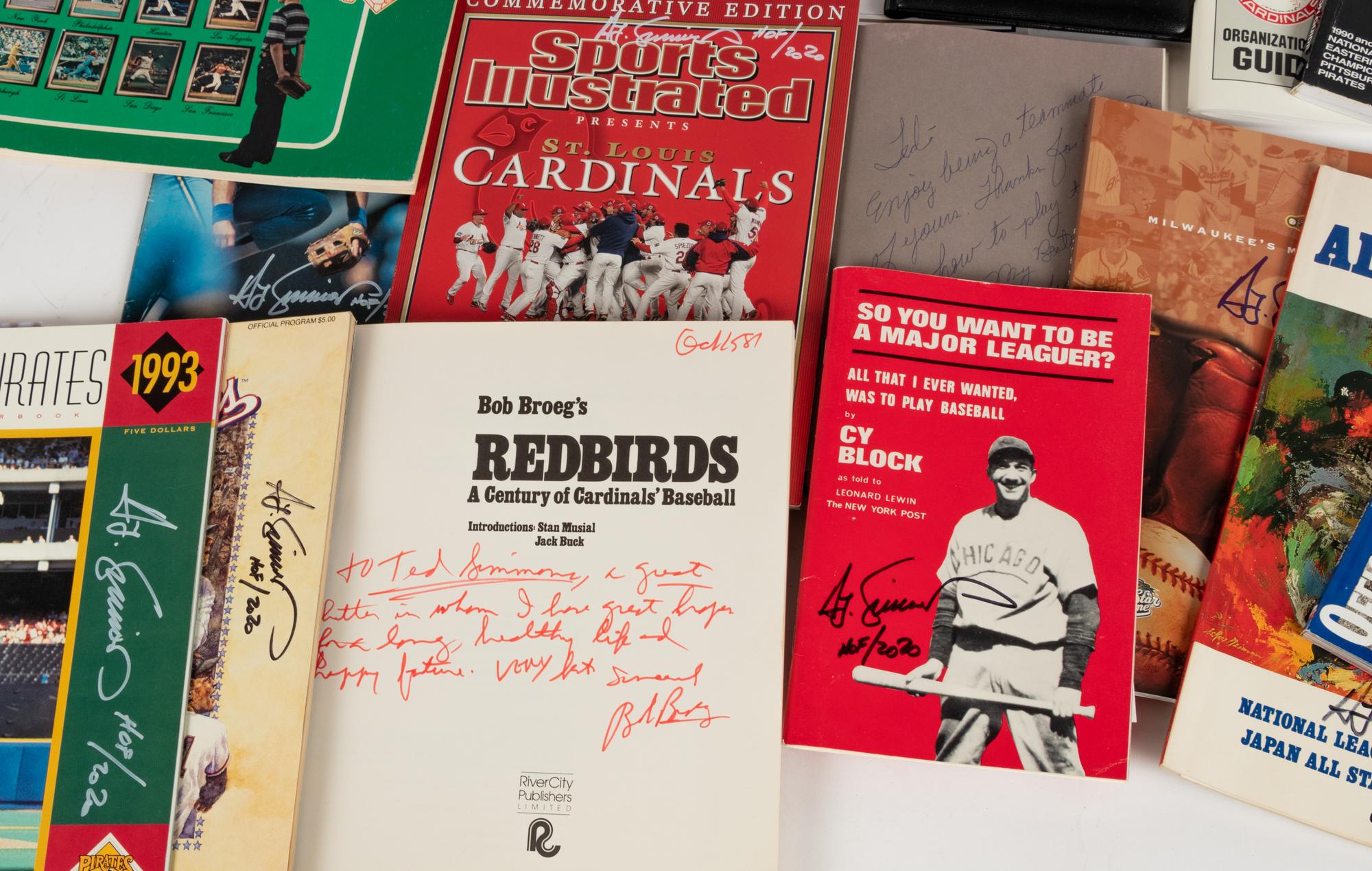 A Large Group of Ephemera and Publications from the Collection of Hall of Famer Ted Simmons Including Multiple Signed Autograph Items,