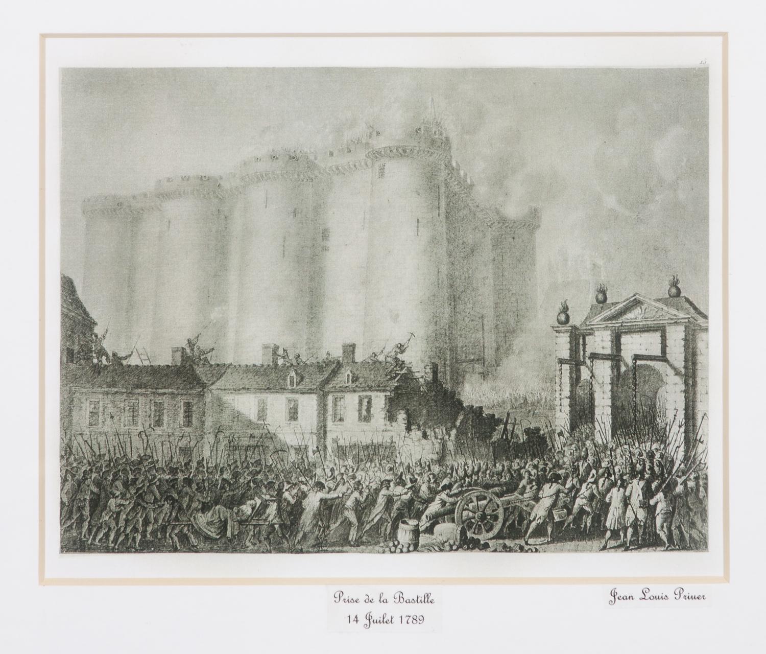 Jean Louis Prieur, (French, 1759-1795), Six works depicting French historical scenes.
