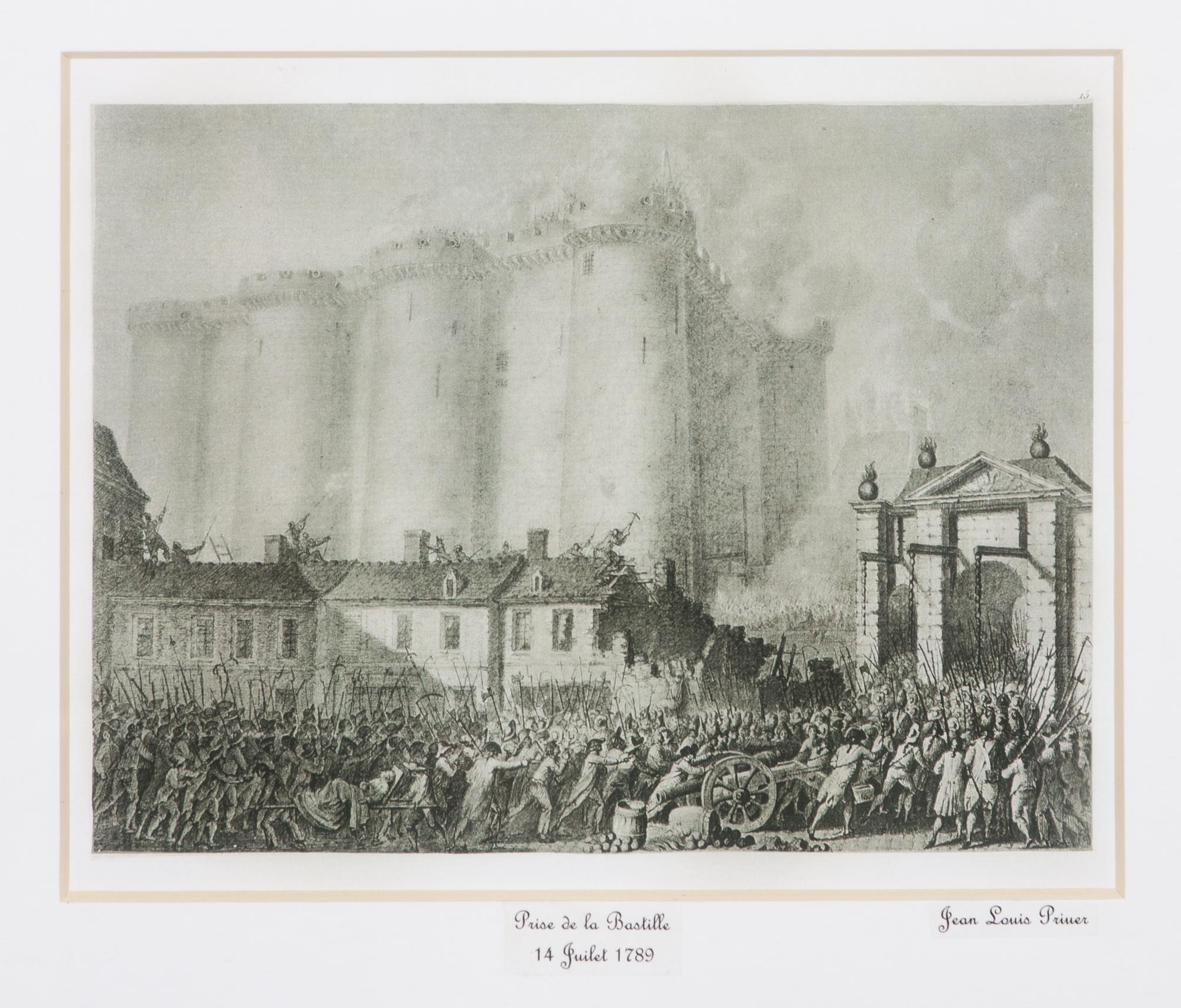 Jean Louis Prieur, (French, 1759-1795), Six works depicting French historical scenes.