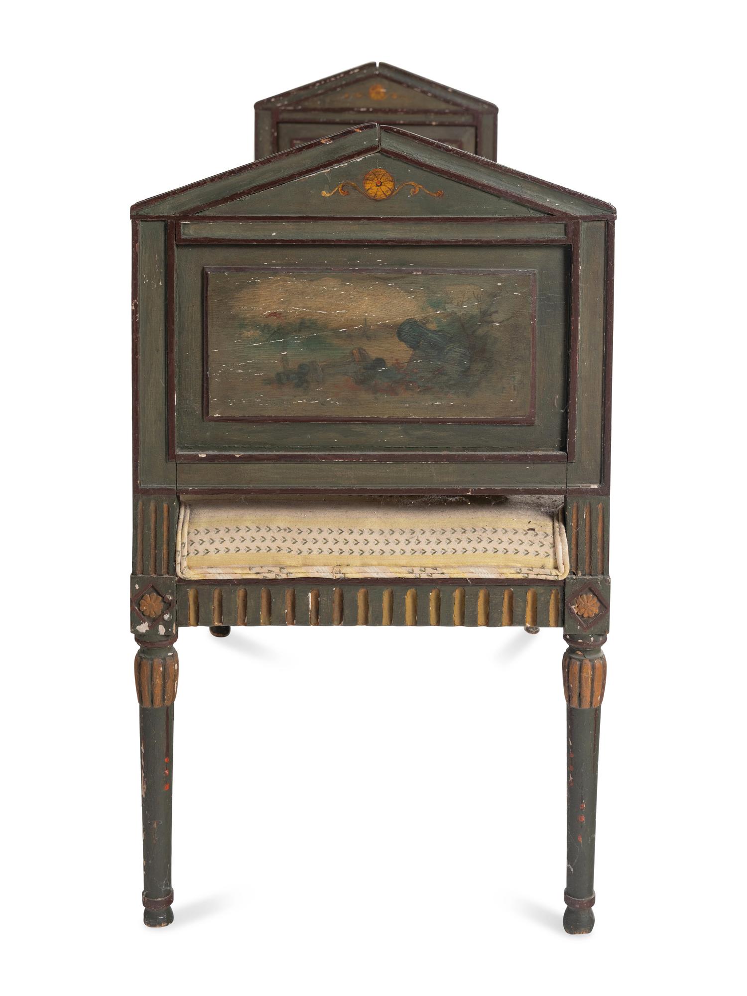 An Italian Painted Long Bench