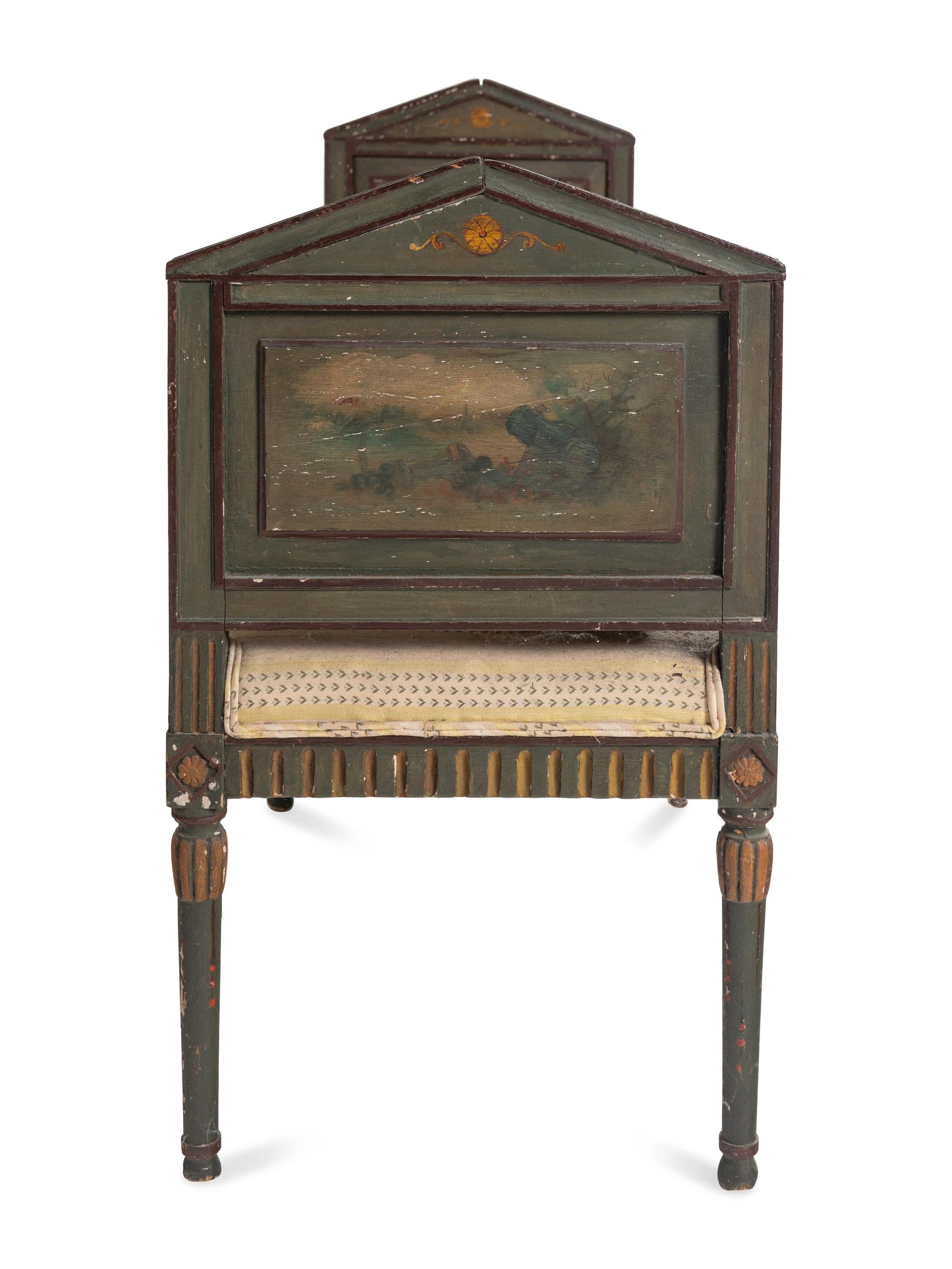 An Italian Painted Long Bench