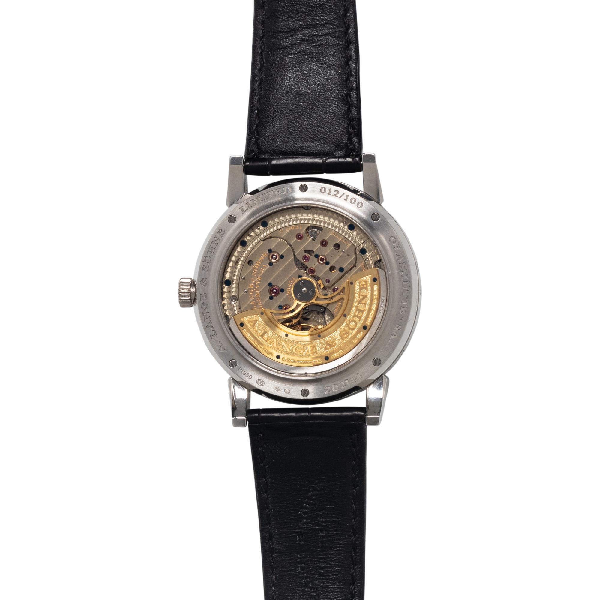 AN EXCEPTIONAL A. LANGE & SÖHNE, REF. 720.025 PLATINUM 'LANGE 1 TOURBILLON PERPETUAL CALENDAR' WATCH
