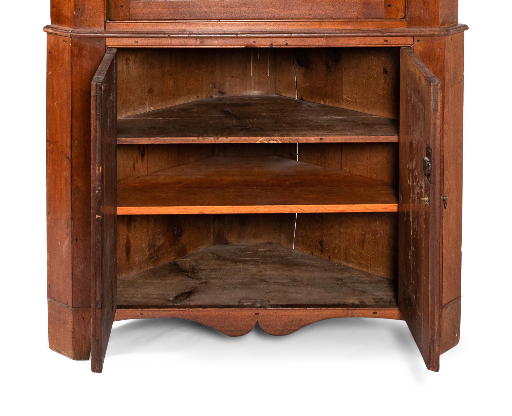 A Chippendale Cherrywood Corner Cupboard
