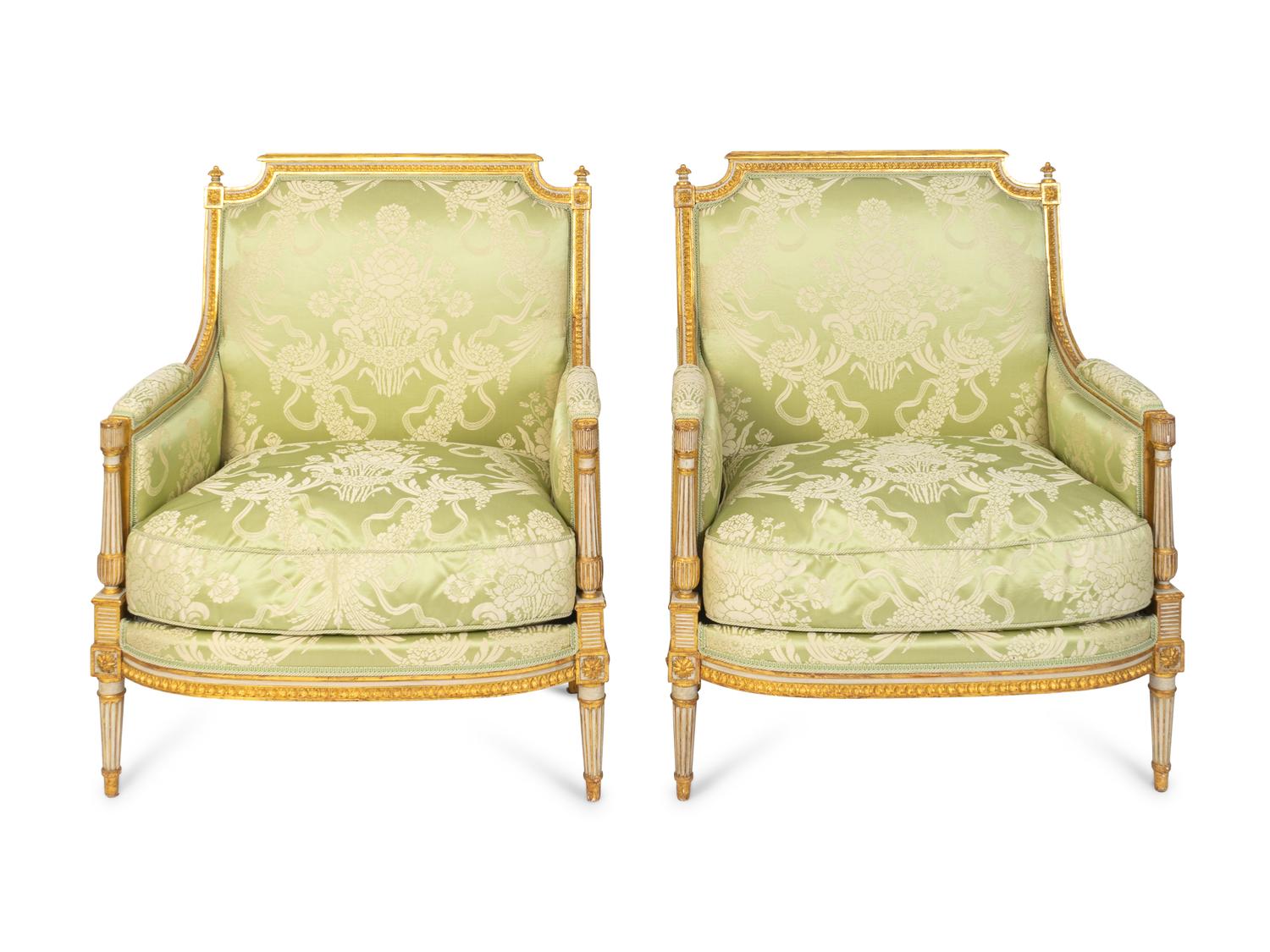 A Pair of Louis XVI Style Giltwood Marquises — MERCIER FRÈRES, PARIS, 19TH CENTURY