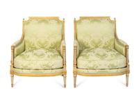 A Pair of Louis XVI Style Giltwood Marquises — MERCIER FRÈRES, PARIS, 19TH CENTURY
