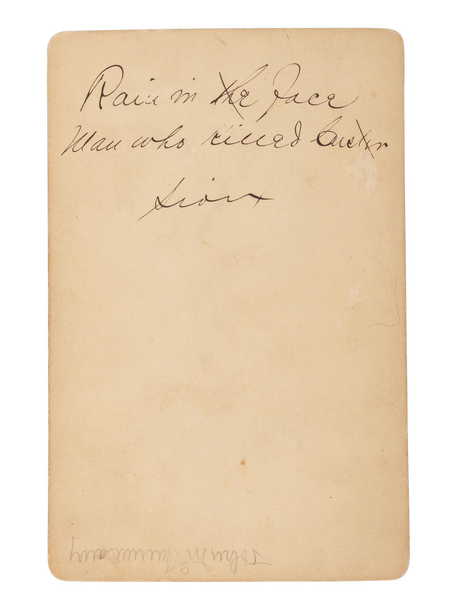 [GOFF, O.S. (1843-1916), photographer]. Cabinet card portrait of Rain-in-the-Face. [Bismarck, Dakota Territory].