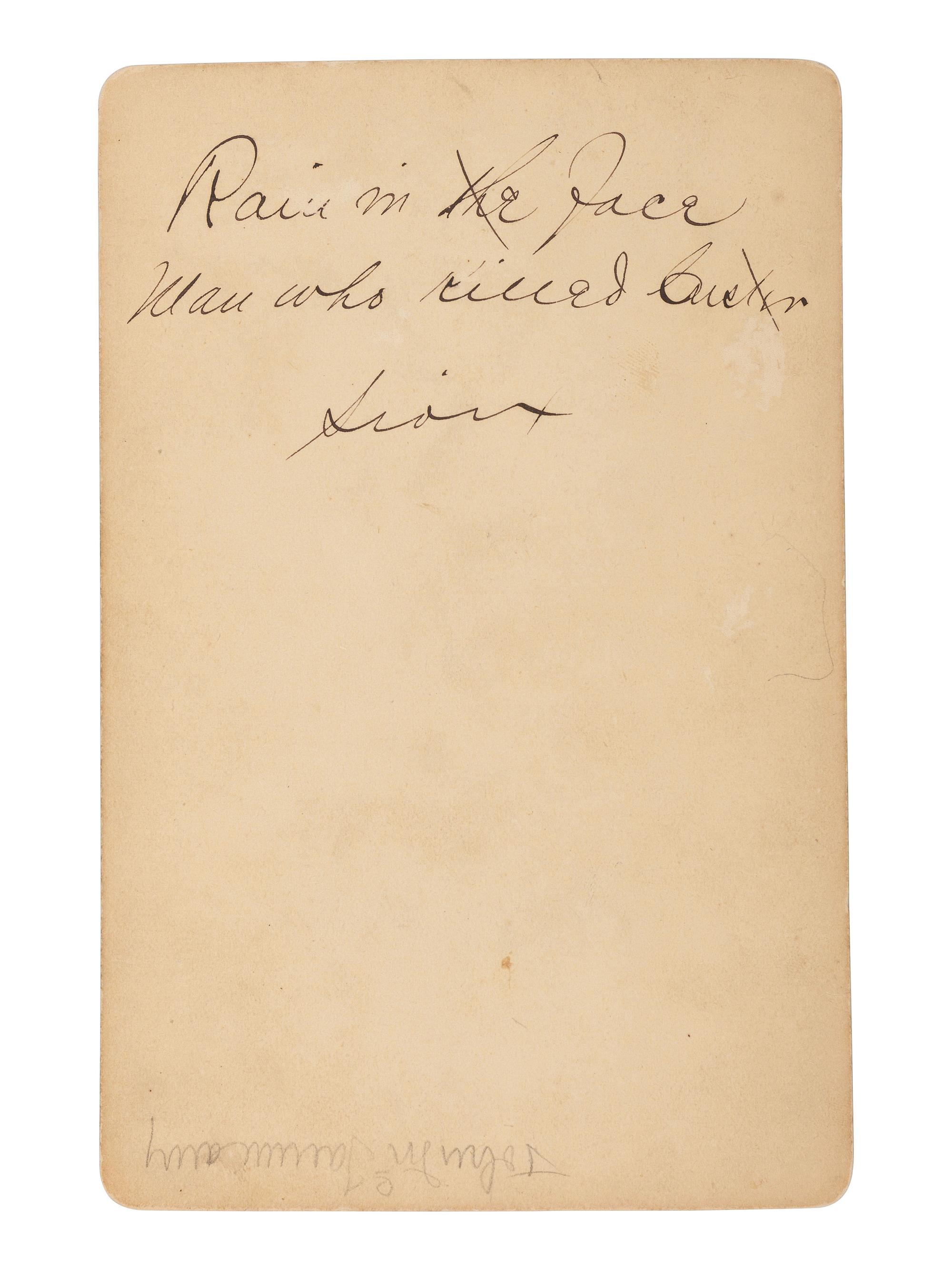 [GOFF, O.S. (1843-1916), photographer]. Cabinet card portrait of Rain-in-the-Face. [Bismarck, Dakota Territory].
