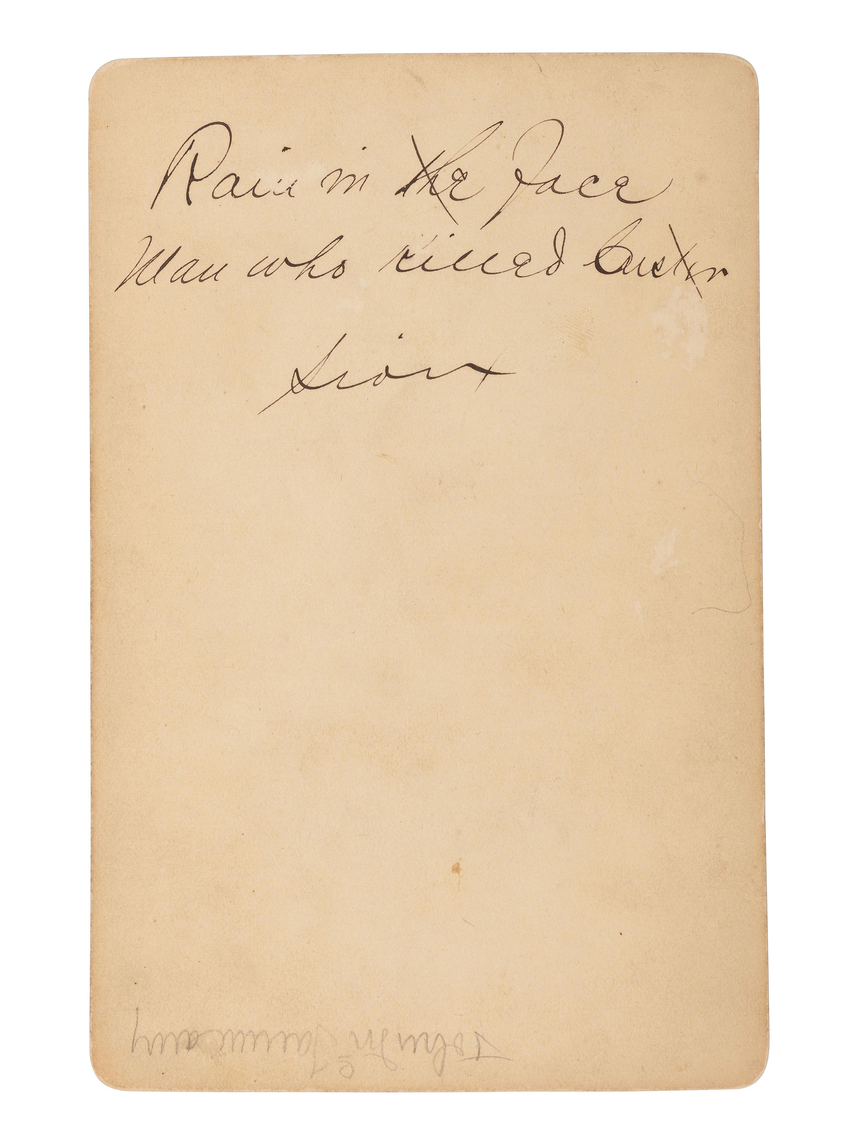 [GOFF, O.S. (1843-1916), photographer]. Cabinet card portrait of Rain-in-the-Face. [Bismarck, Dakota Territory].