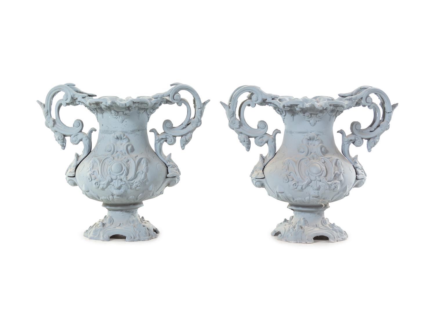 A Pair of Continental Painted Jardinieres