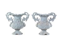 A Pair of Continental Painted Jardinieres