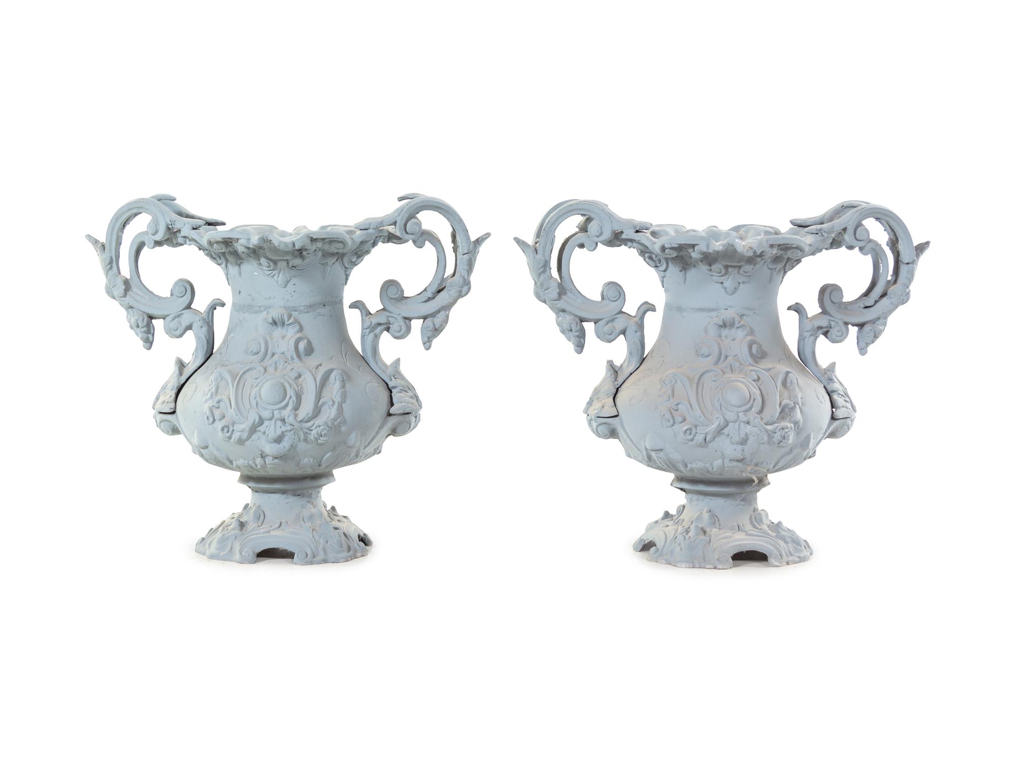 A Pair of Continental Painted Jardinieres