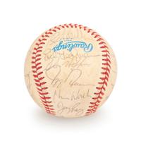 A 1983 Boston Red Sox Team Signed Autograph Baseball with 25 Signatures (Beckett Authentication Services Letter BAS Certified),