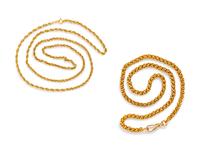A Collection of 14 Karat Yellow Gold Necklaces,
