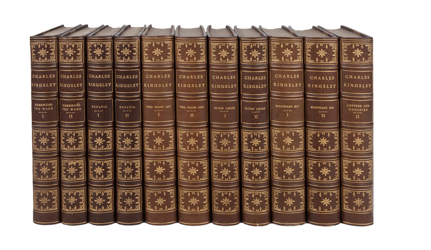 KINGSLEY, Charles (1819-1875). Works . [" Novels and Poems ."] New York: J. F. Taylor and Company, 1899.