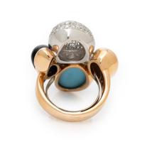 Roberto Coin, Turquoise, Onyx, and Diamond 'Ikebana' Ring