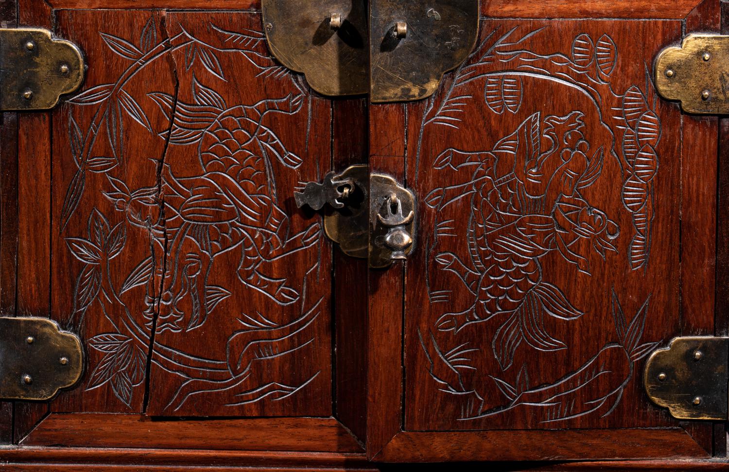 A Chinese Huali Wood Seal Chest