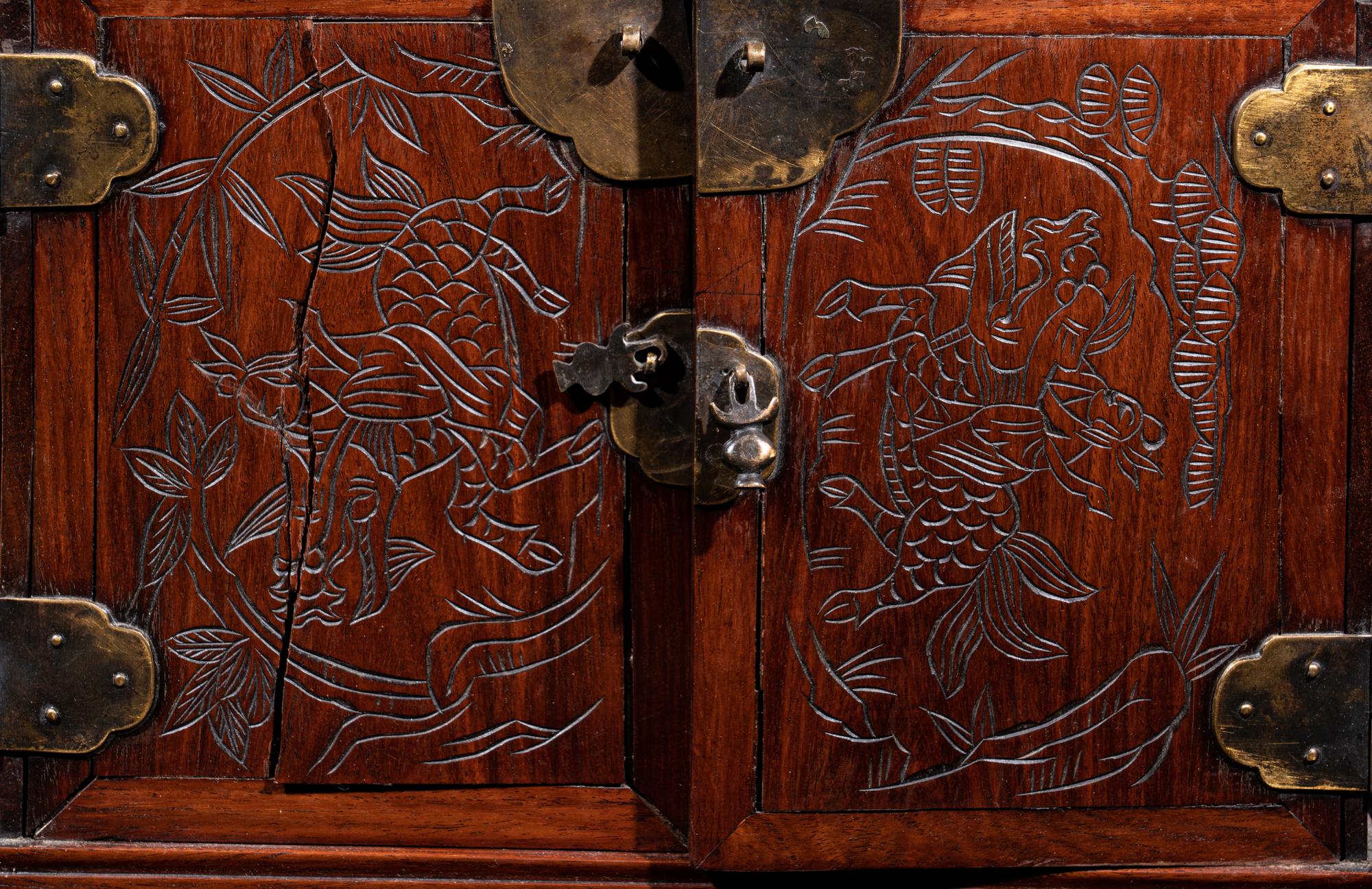 A Chinese Huali Wood Seal Chest
