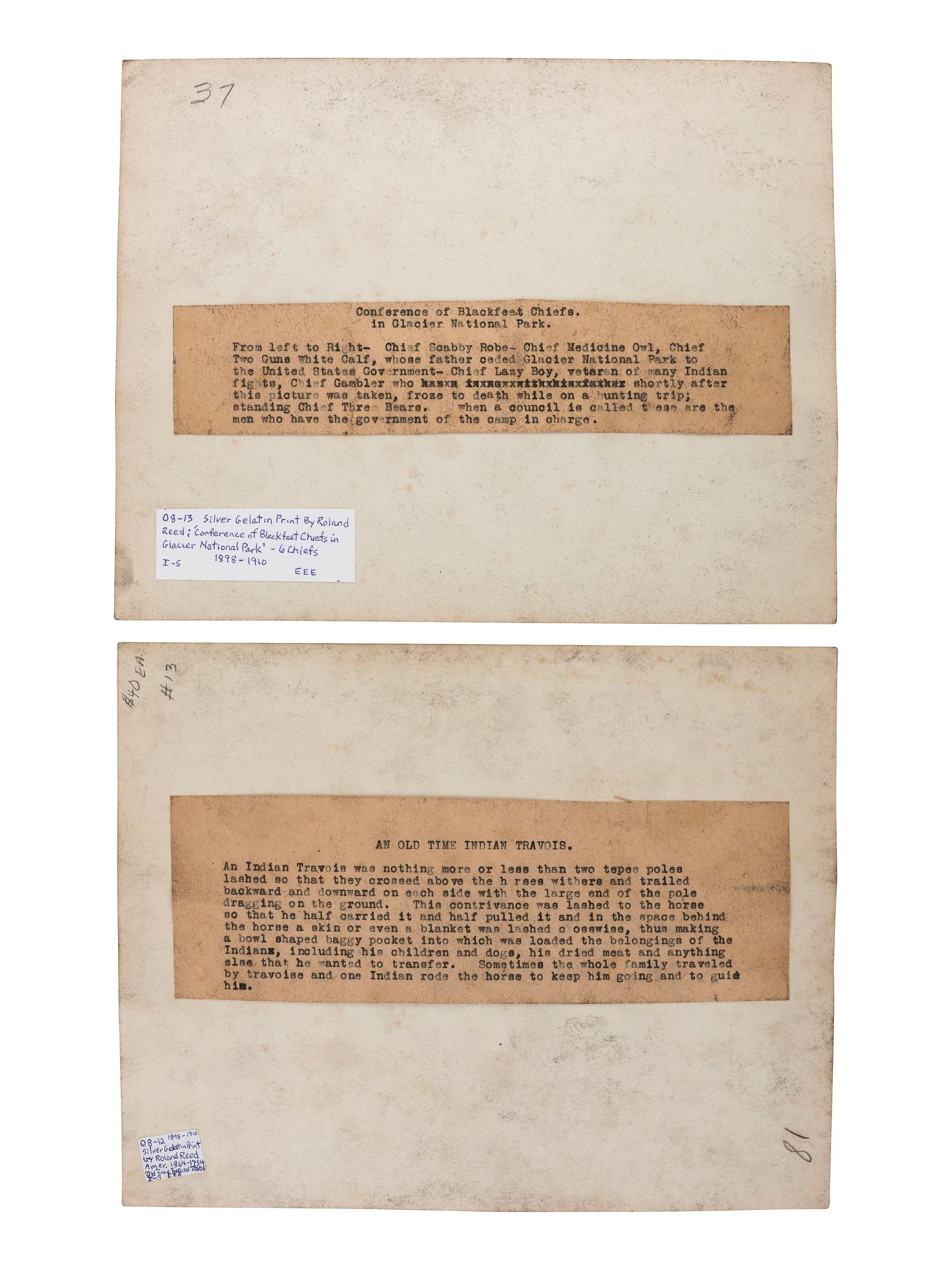 [NATIVE AMERICAN]. CURTIS, Edward (1868-1952), photographer. Spidis - Wishham. On Japanese tissue. [ With :] 2 silver gelatin photographs attributed to Roland Reed.