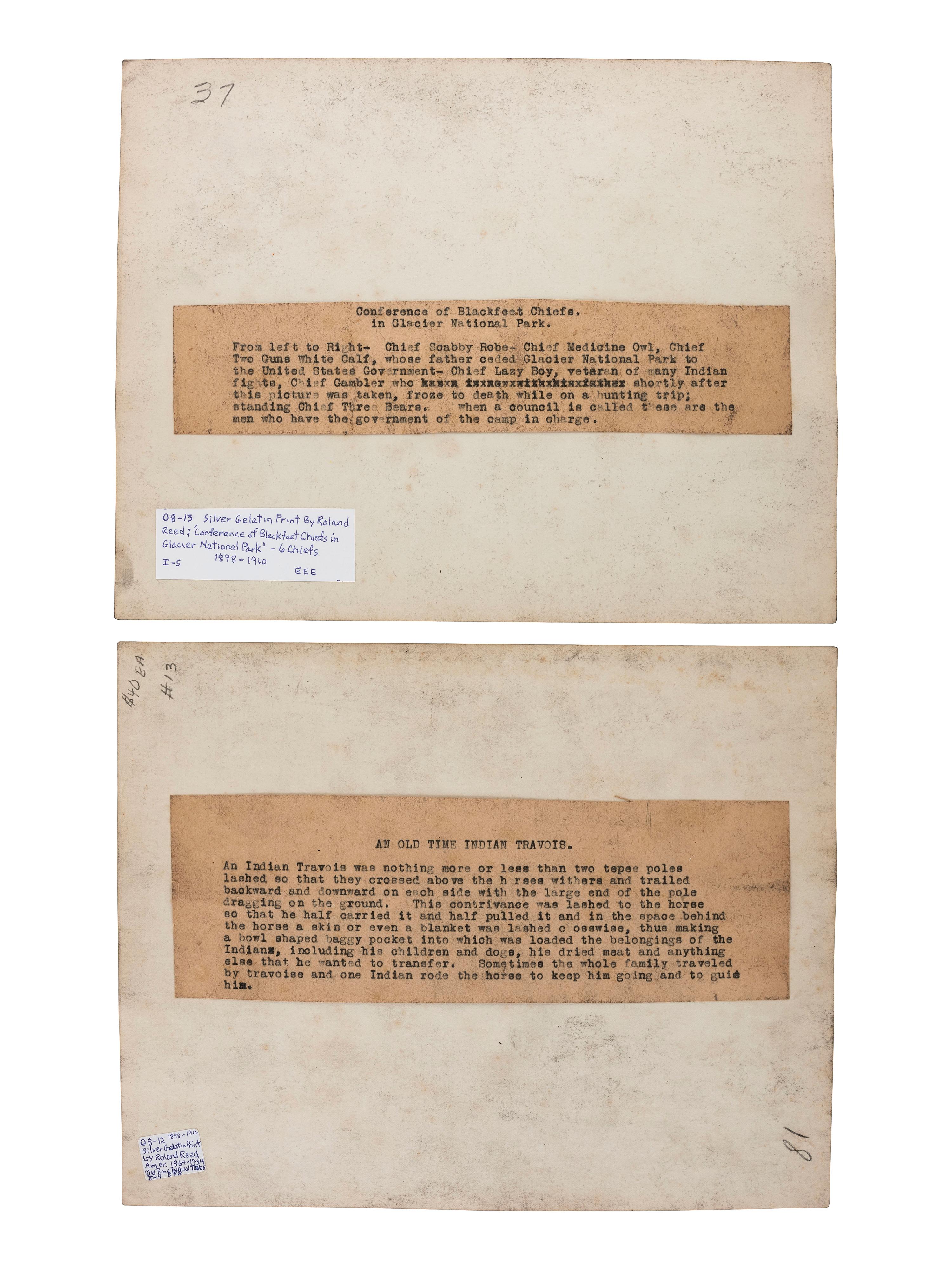 [NATIVE AMERICAN]. CURTIS, Edward (1868-1952), photographer. Spidis - Wishham. On Japanese tissue. [ With :] 2 silver gelatin photographs attributed to Roland Reed.