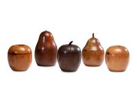 Five English Fruitwood Tea Caddies