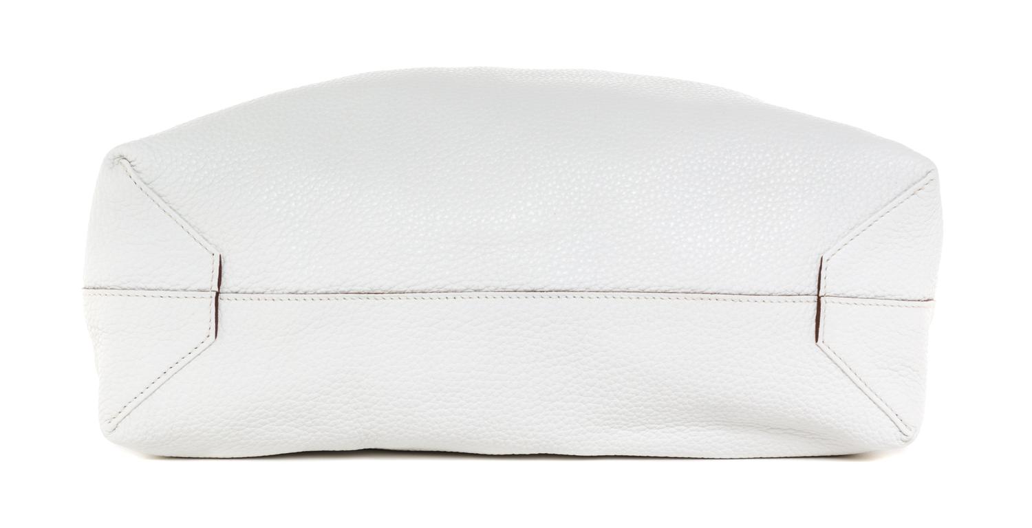 An Hermes Blanc/Bleu 45cm Taurillon Clemence Double Sens Tote, 17.5" x 15.5" x 5".