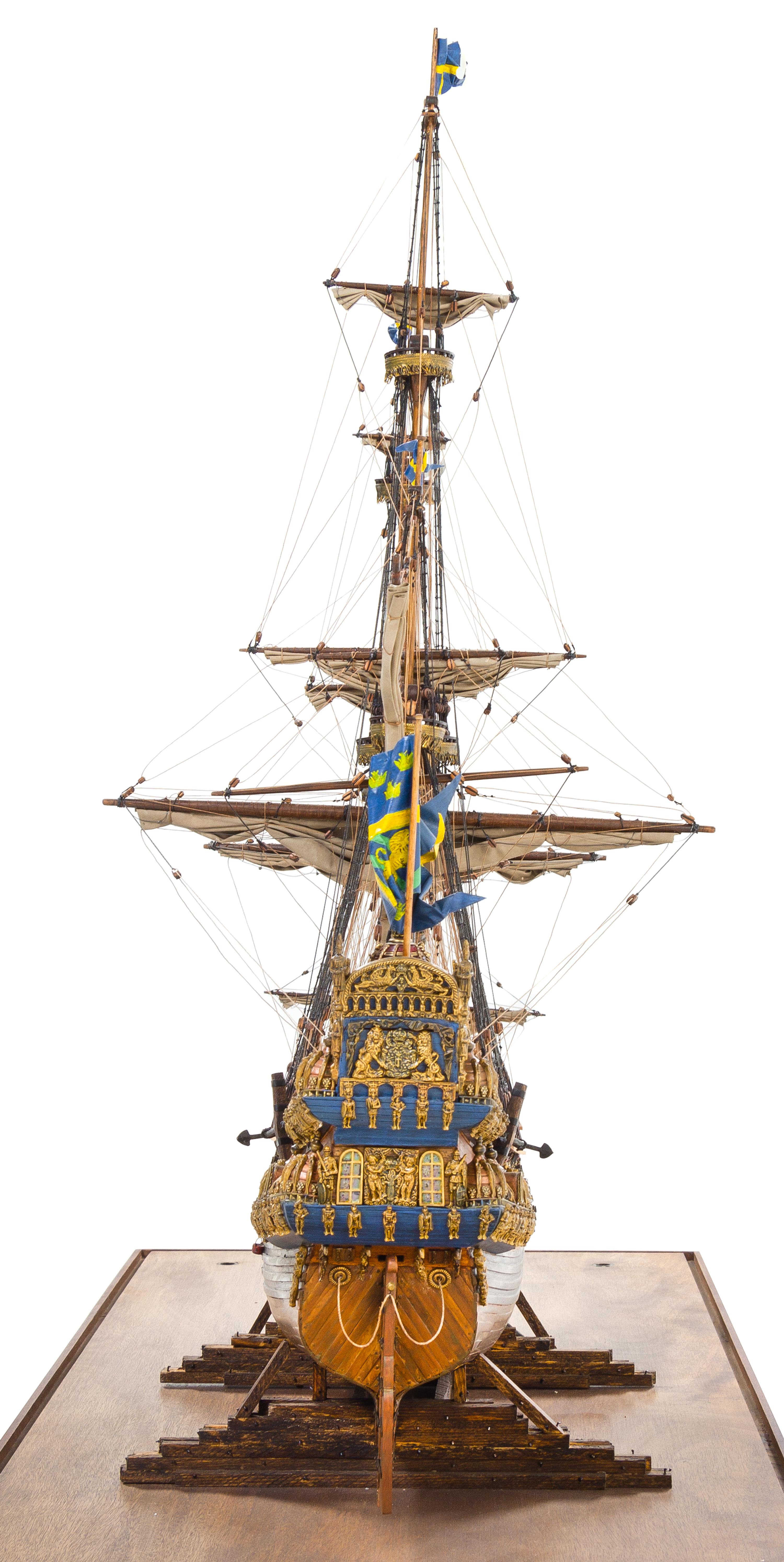A Model of the "Vasa" Height 31 x length of base 37 3/4 inches.