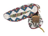 Sioux Fully Beaded Hide Moccasins
