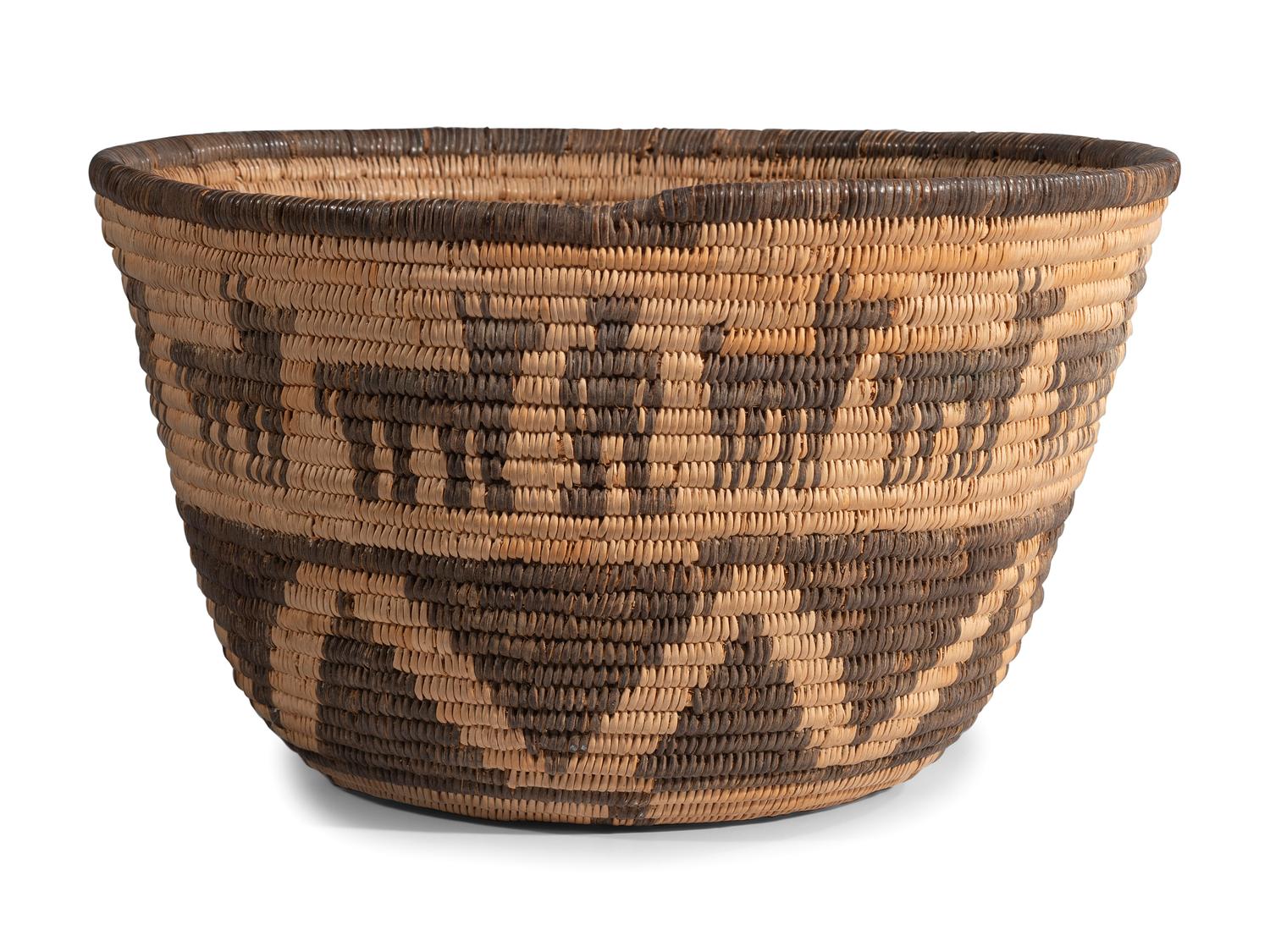Apache Figural Basket, with Dogs, Deer, and Man