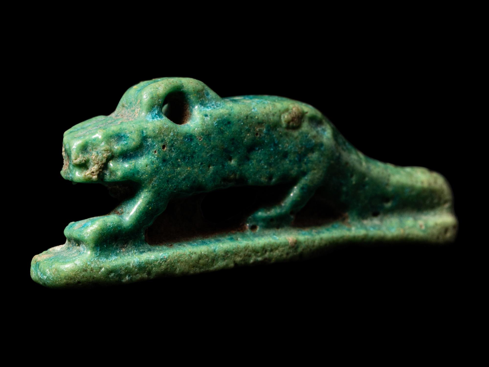 An Egyptian Faience Ichneumon Amulet