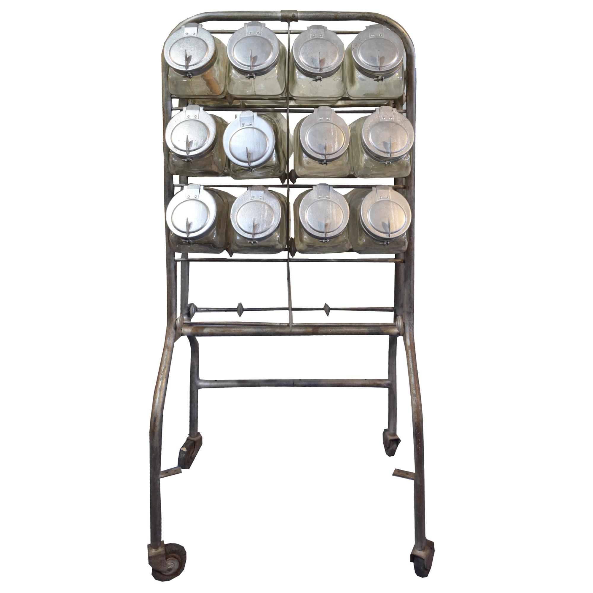 A Glass, Steel and Wood Caramelera 22.5" W x 17" D x 57" H — Argentina, 20th Century