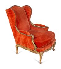 A Louis XV Style Giltwood Bergère a Oreilles — 19TH CENTURY