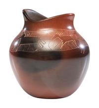 Two-toned Sgraffitoed Pottery Jar