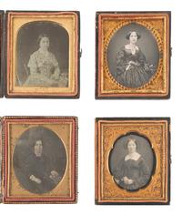 [EARLY PHOTOGRAPHY]. 19 sixth plate daguerreotypes featuring women.
