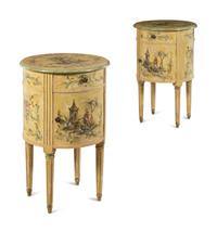 A Pair of Continental Chinoiserie Decorated End Tables